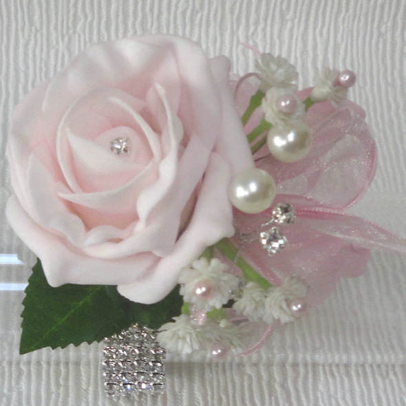 Pale Pink Rose Prom Corsage